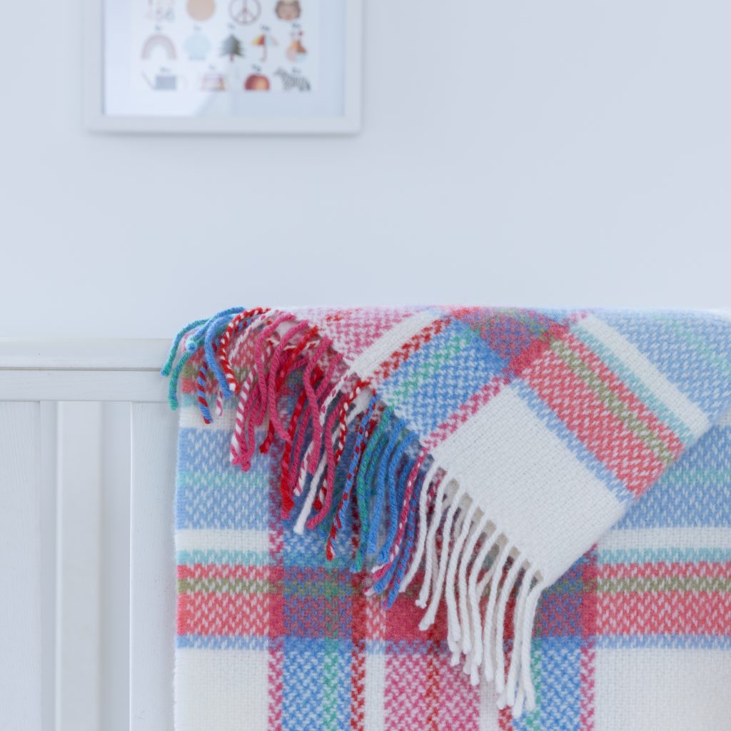 Personalised Irish Cashmere Baby Blanket in a Gift Box John Hanly