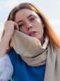 469 - 100% Cashmere Scarf Beige 11