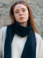 470 - 100% Cashmere Scarf Navy 14