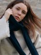 470 - 100% Cashmere Scarf Navy 17