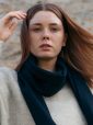 470 - 100% Cashmere Scarf Navy 18