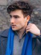 475 - 100% Cashmere Scarf Royal Blue 5