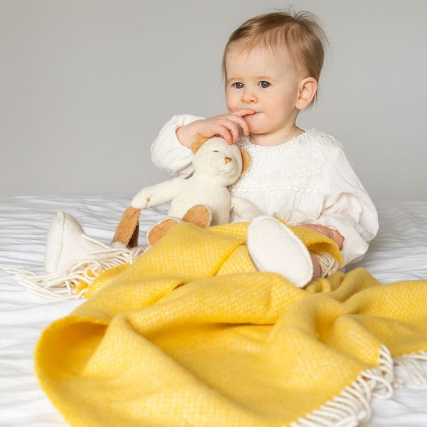 BB18 - Merino Cashmere Baby Blanket Baby Yellow 4