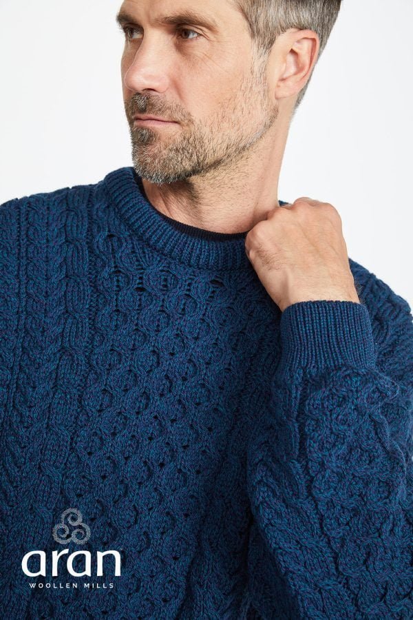 2022_PSD_A823_303_18 A823 303 Aran Sweater Blue