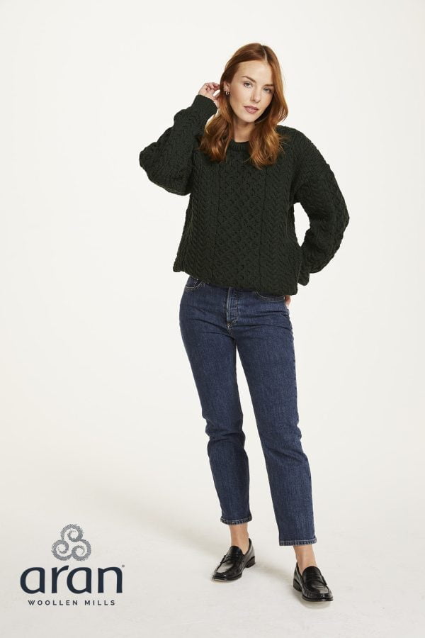 A823 193 01 2023 A823 193 - Aran Sweater Green