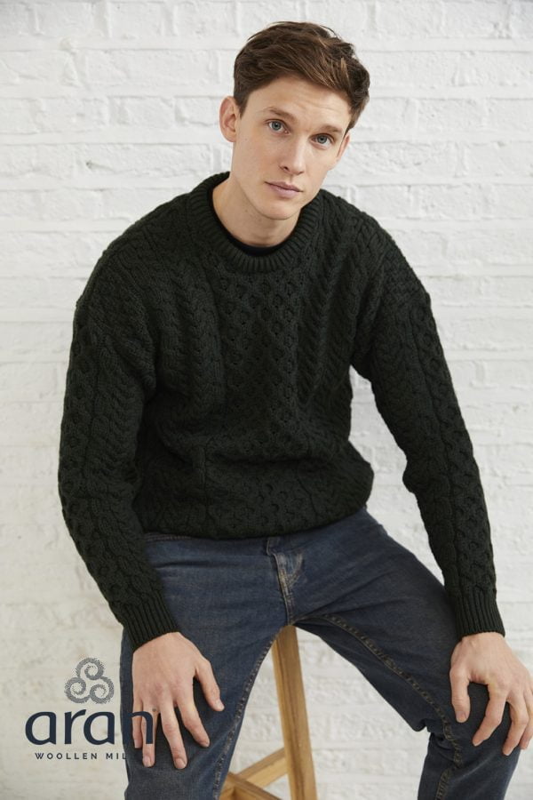 A823 193 07 2023 A823 193 - Aran Sweater Green