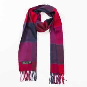 マフラー・ストール JW Anderson Unisex Color Block Scarf Pink Mint Merino Luxury Wool Scarf Pink Green Block - John Hanly & Co
