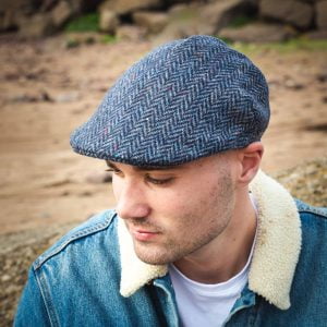 Sports Cap Navy Donegal Herringbone H27