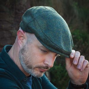 Irish Tweed Cap Dark Green Solid - TC-D58