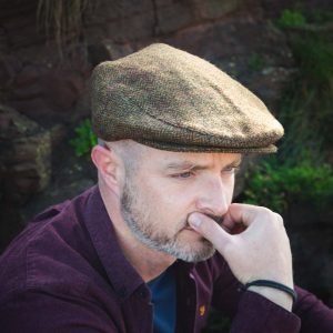 Irish Tweed Cap Tan Brown Herringbone - TC-H56