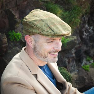 Irish Tweed Cap Yellow Rust Overcheck - TC-J24