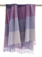 Merino Wool Cashmere Throw in Purple Lavender Lilac Blocks