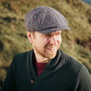 Eight Piece Newsboy Cap Navy Herringbone Donegal - 8 PC H27
