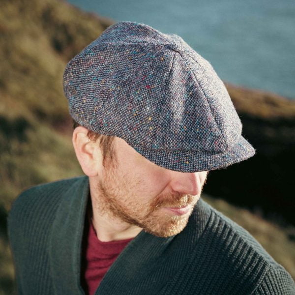 Eight Piece Newsboy Cap Navy Plain Donegal - 8 PC H30-2 - John Hanly & Co Eight Piece Newsboy Cap Navy Plain Donegal - 8 PC H30