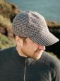 Baseball Cap with Ear Flap Grey & Charcoal Houndstooth - BC H11