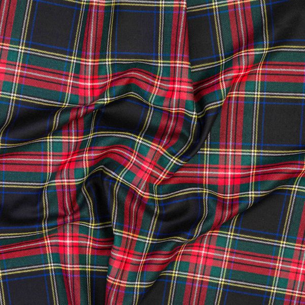 Fabric Black Stewart Tartan 863_6435_A01-2 - John Hanly & Co Fabric Black Stewart Tartan