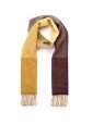 Cashmere Merino Scarf Gold to Mustard Mixed Plaid