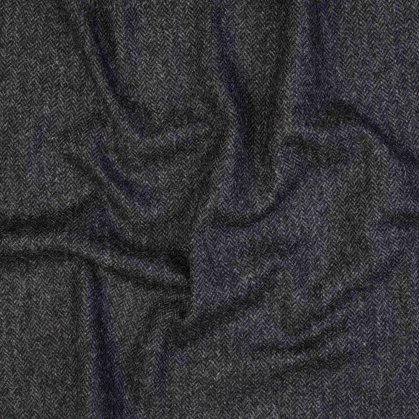 Fabric Charcoal Black Herringbone