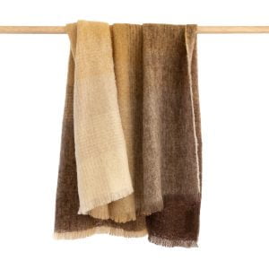 Mohair Throw in Brown Tan Beige Mix