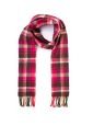 Irish Wool Scarf Long Pink Maroon Check