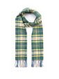 Irish Wool Scarf Long Yellow Green Mix Check