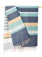 Merino Lambswool Blanket in Blue Stripe - John Hanly