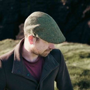 Sports Cap Moss Green Donegal Herringbone H15