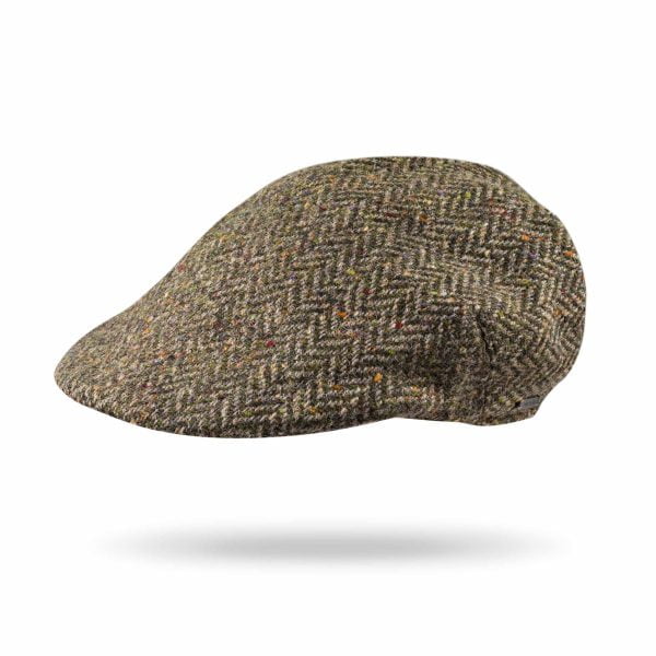 Tweed Sports Cap Brown Green Donegal Herringbone H14 - John Hanly & Co Tweed Sports Cap Brown Green Donegal Herringbone H14 - John Hanly & Co