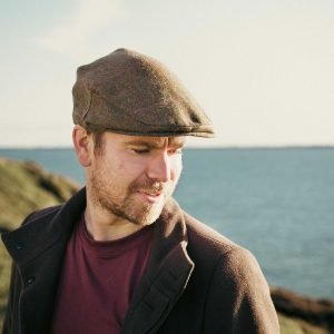 Irish Tweed Flat Cap Charcoal Green Pink Check - TC H83
