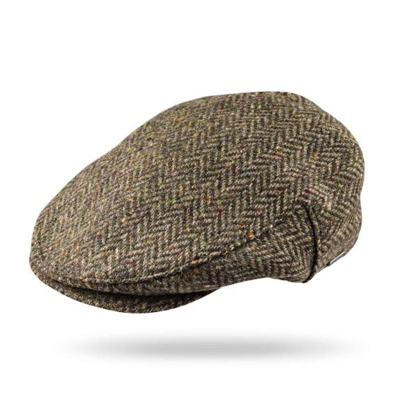 Irish Tweed Flat Cap Brown Green Donegal Herringbone TCH14 - John Hanly & Co Irish Tweed Flat Cap Brown Green Donegal Herringbone TCH14 - John Hanly & Co