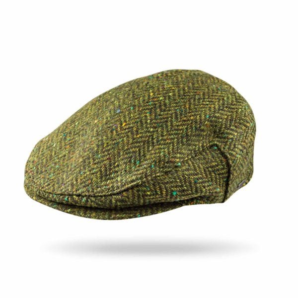 Irish Tweed Flat Cap Moss Green Donegal Herringbone TCH15 - John Hanly & Co Irish Tweed Flat Cap Moss Green Donegal Herringbone TCH15 - John Hanly & Co