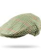 Irish Tweed Flat Cap Green Beige Houndstooth