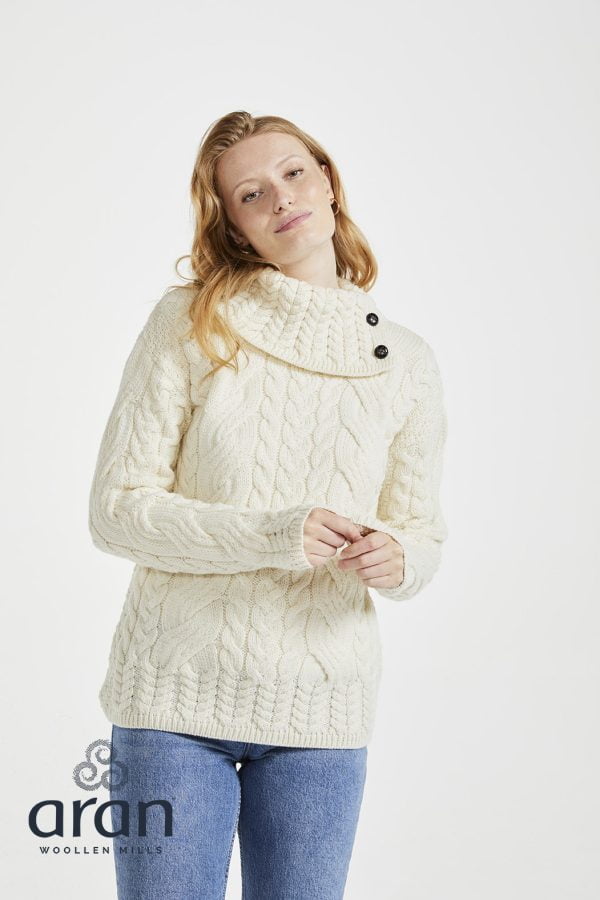 2024 B170 367_032 B170 367 Aran Sweater Cream