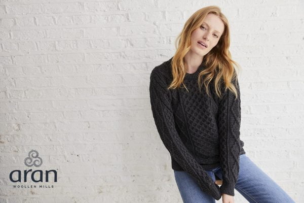 B181_EireanAranSupersoftSweater_Ladies-SupersoftMerino_Grey3 - John Hanly & Co B181_EireanAranSupersoftSweater_Ladies-SupersoftMerino_Grey