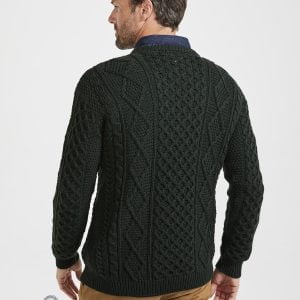 B181_EireanAranSupersoftSweater_Ladies-SupersoftMerino_Green_