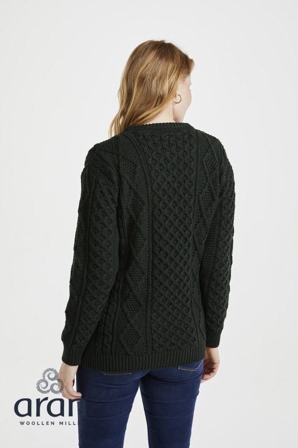 B181_EireanAranSupersoftSweater_Ladies-SupersoftMerino_Green_3 - John Hanly & Co B181_EireanAranSupersoftSweater_Ladies-SupersoftMerino_Green_