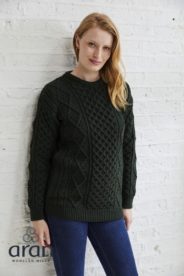 B181_EireanAranSupersoftSweater_Ladies-SupersoftMerino_Green_4 - John Hanly & Co B181_EireanAranSupersoftSweater_Ladies-SupersoftMerino_Green_