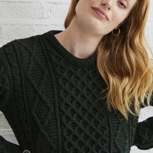 B181_EireanAranSupersoftSweater_Ladies-SupersoftMerino_Green_