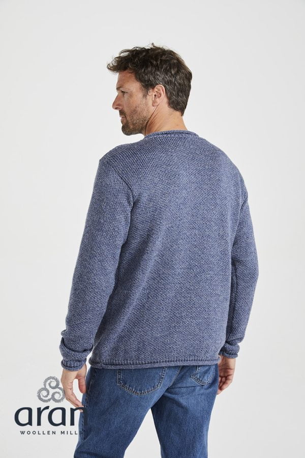 B782_MoycullenRollNeckSweater_Mens_Merino_Denim_04 - John Hanly & Co B782_MoycullenRollNeckSweater_Mens_Merino_Denim