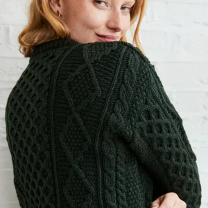 B181_EireanAranSupersoftSweater_Ladies-SupersoftMerino_Green_