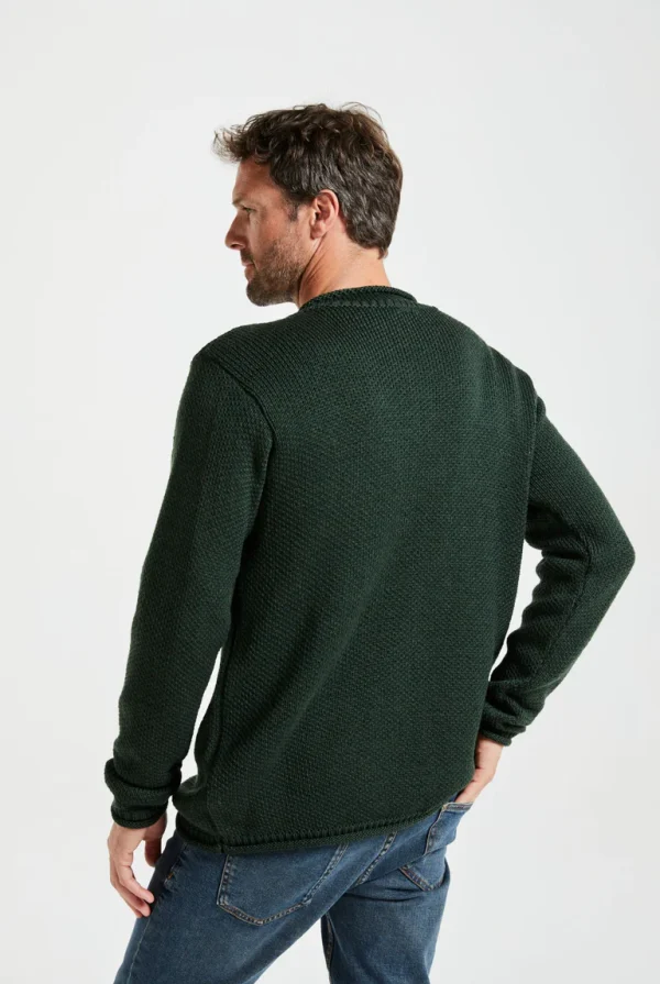 B782_MoycullenRollNeckSweater_Mens_Merino_MossGreen_04-John Hanly & Co B782_MoycullenRollNeckSweater_Mens_Merino_MossGreen