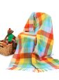 BB21 Lambswool Baby Blanket Multicolour Basket Weave