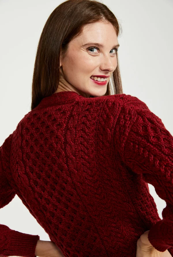 B262_DelphiAranBoyfriendCardigan_SupersoftMerino_RuaRed_06 B262_DelphiAranBoyfriendCardigan_SupersoftMerino_RuaRed_06