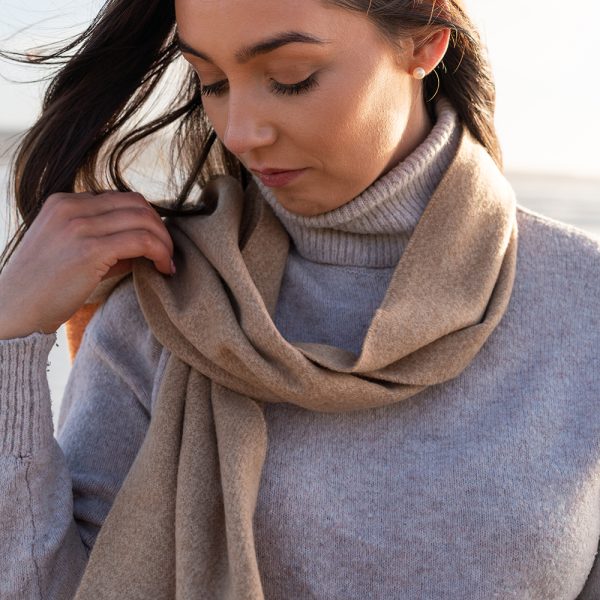 113 - Merino Wool Scarf Camel 3