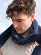 2425 - Cashmere Merino Scarf Grey & Navy Herringbone 3