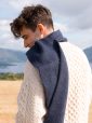 2425 - Cashmere Merino Scarf Grey & Navy Herringbone 5