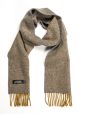 2432 - Cashmere Merino Scarf Grey & Mustard Herringbone 1