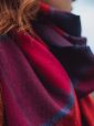 776 - Oversized Merino Scarf Navy Red Purple Block 11