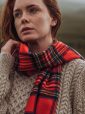 550 - Irish Wool Scarf Medium Red Royal Stewart Tartan 4