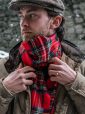 550 - Irish Wool Scarf Medium Red Royal Stewart Tartan 6